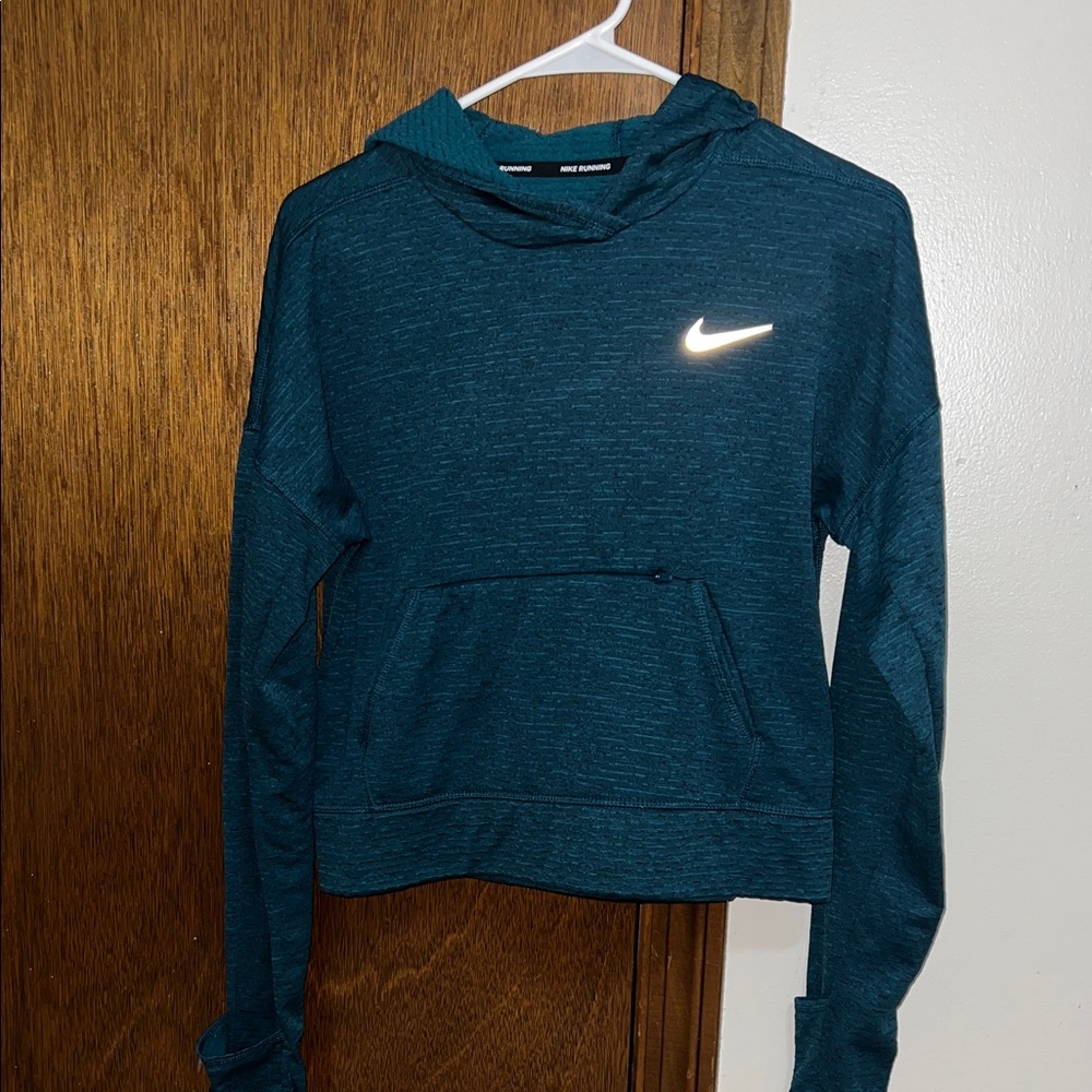 Nike Women's Teal Hoodie with Logo